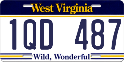WV license plate 1QD487