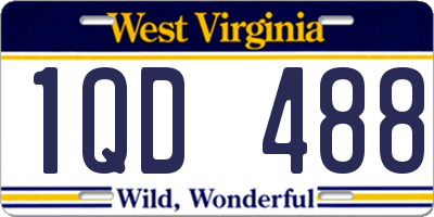 WV license plate 1QD488