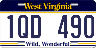 WV license plate 1QD490