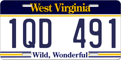 WV license plate 1QD491
