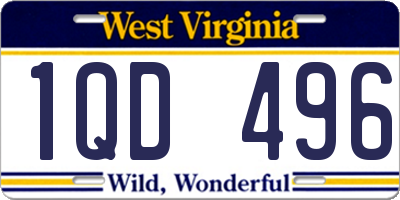 WV license plate 1QD496