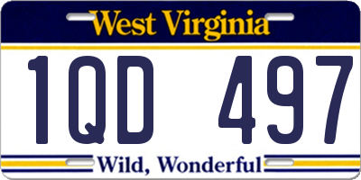 WV license plate 1QD497