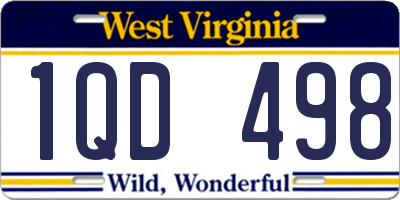 WV license plate 1QD498