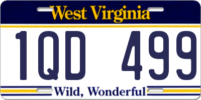 WV license plate 1QD499