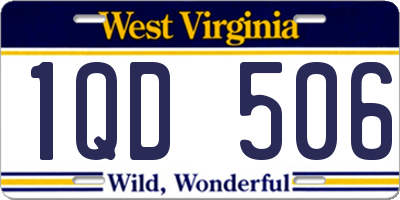 WV license plate 1QD506