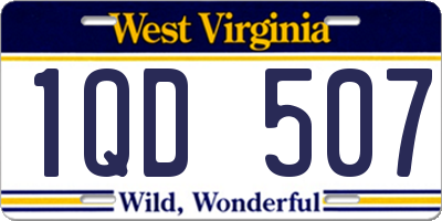 WV license plate 1QD507