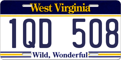WV license plate 1QD508