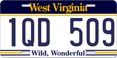 WV license plate 1QD509