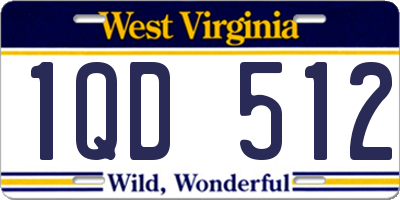 WV license plate 1QD512