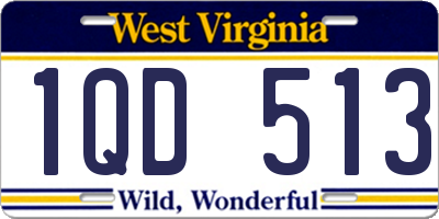 WV license plate 1QD513
