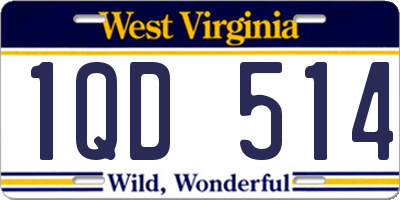 WV license plate 1QD514