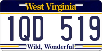 WV license plate 1QD519
