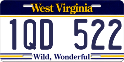 WV license plate 1QD522