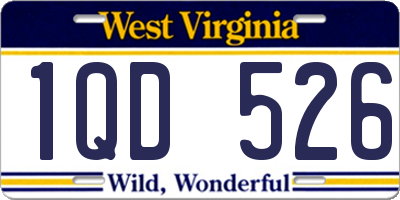 WV license plate 1QD526