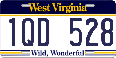 WV license plate 1QD528