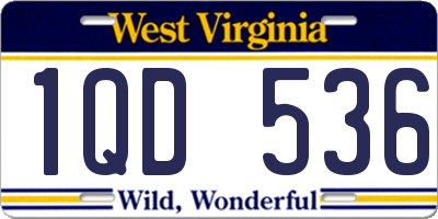 WV license plate 1QD536