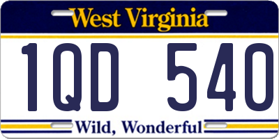 WV license plate 1QD540
