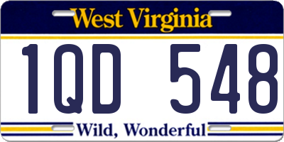 WV license plate 1QD548