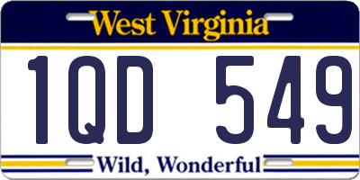 WV license plate 1QD549