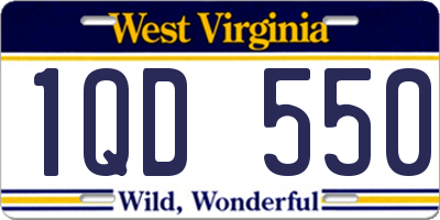 WV license plate 1QD550
