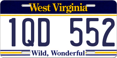 WV license plate 1QD552