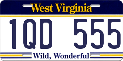 WV license plate 1QD555