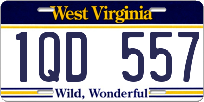 WV license plate 1QD557