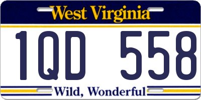 WV license plate 1QD558