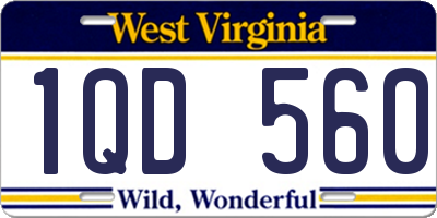 WV license plate 1QD560