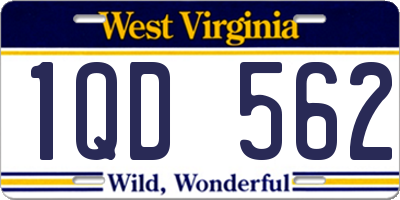 WV license plate 1QD562