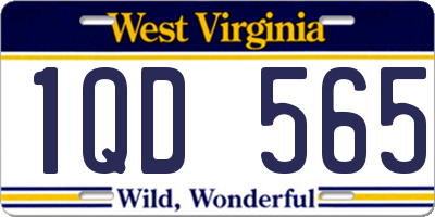WV license plate 1QD565