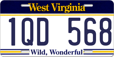 WV license plate 1QD568