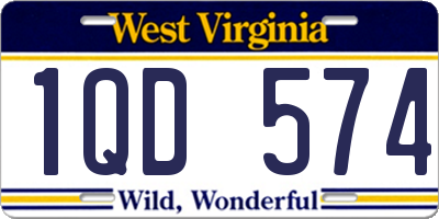 WV license plate 1QD574
