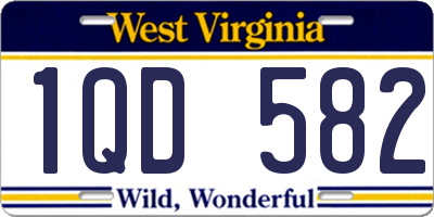 WV license plate 1QD582