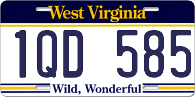 WV license plate 1QD585