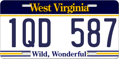 WV license plate 1QD587