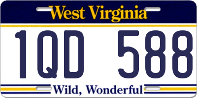 WV license plate 1QD588