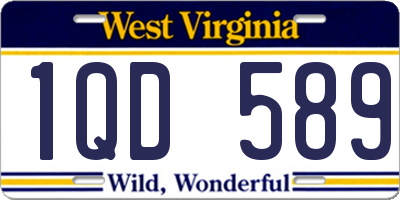 WV license plate 1QD589