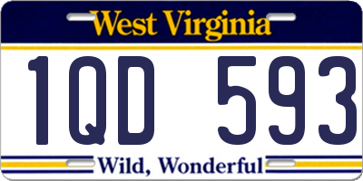 WV license plate 1QD593