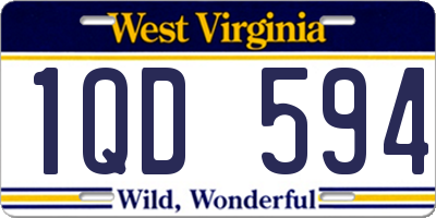 WV license plate 1QD594