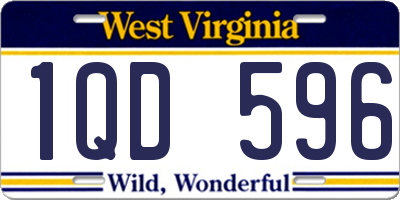 WV license plate 1QD596