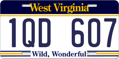 WV license plate 1QD607