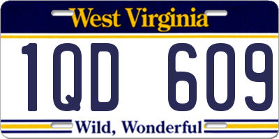 WV license plate 1QD609
