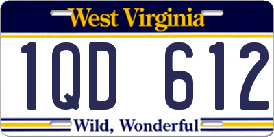 WV license plate 1QD612