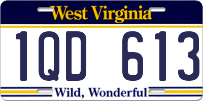 WV license plate 1QD613