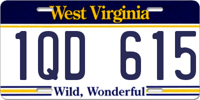 WV license plate 1QD615