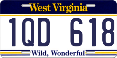 WV license plate 1QD618