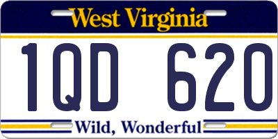 WV license plate 1QD620