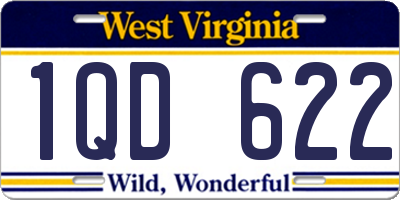 WV license plate 1QD622