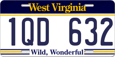 WV license plate 1QD632